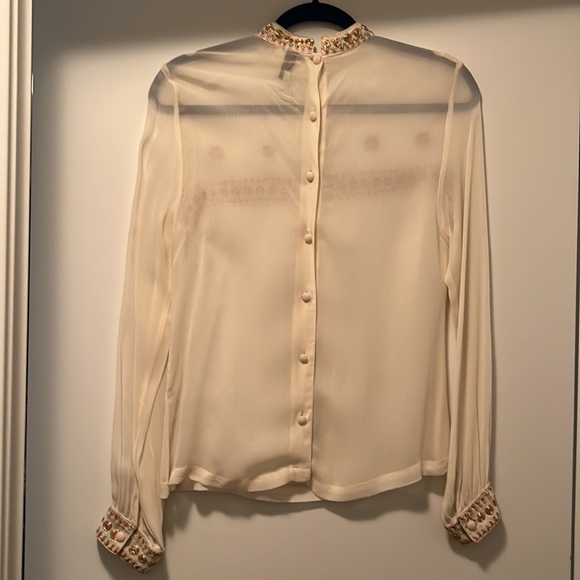 NWOT Topshop Cream Blouse - Picture 2 of 8